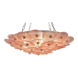 Murano Pink Disc Flush Mount