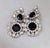 Vintage Signed Marie Ferre Rhodium Plated Faux-Onyx & Clear Rhinestone Chandelier Clip Earrings-2 Pieces For Sale - Image 4 of 8