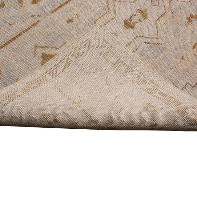 Textile Rug & Kilim’s Rayure Boheme Rug in Ice Blue and Gold, 5x8 For Sale - Image 7 of 8