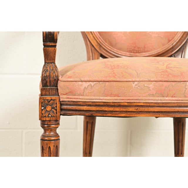 Karges French Regency Louis XVI Carved Walnut Armchairs, Pair For Sale - Image 9 of 14
