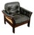 Mid Century Danish Modern Lounge Chair Dark Brown Leather Armchair Denmark MCM For Sale