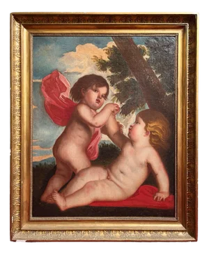 Alessandro Leone Varotari / Padovanino, Putti, Oil on Canvas, 17th Century, Framed