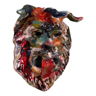 Apotropaic Ceramic Seminara Mask from Gennaro Condurso, Italy, 2010s For Sale