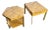 Mid Century Modern Burl Wood and Gold Side Tables by Hekman - Set of 2 For Sale