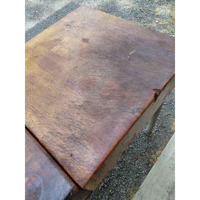 Vintage Butcher Block Table For Sale - Image 10 of 11