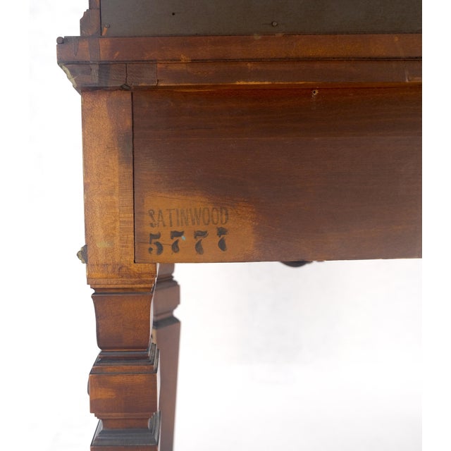 Brown Adams Style Hand Painted Decorated Satinwood Cabinet Large Stretcher Finial MINT For Sale - Image 8 of 16