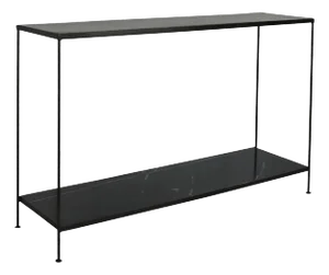 Matthew Izzo Home Gunmetal and Black Marble Console Table