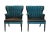 Mid Century Modern Turquoise & Black Channel Back Accent Chairs - a Pair For Sale - Image 9 of 9