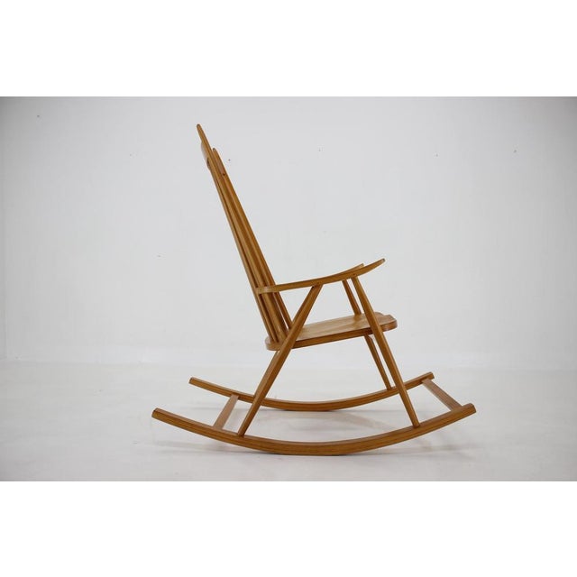 Beech Rocking Chair by Varjonen Puunjalostus for Uusikylä, Finland, 1960s For Sale - Image 10 of 14