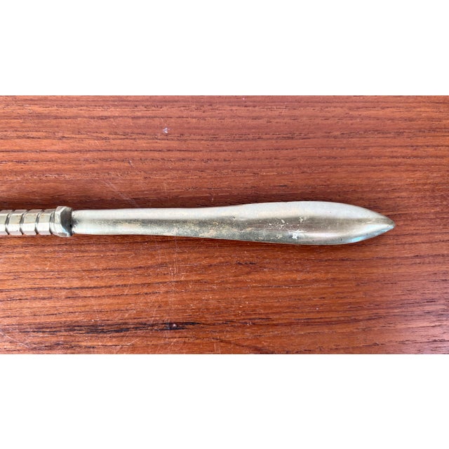 Gold Mid-Century Modern Brass Letter Opener with Tennis Racket Design, 1950s For Sale - Image 8 of 11