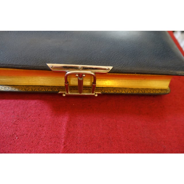 Magnificent antique album very fine quality blue leather gilt edges gilt tooling superb condition (like new)