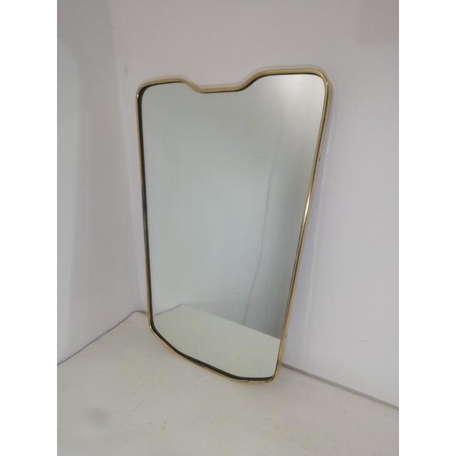 Gold Vintage Mirror with Brass Frame, Italy, 1950s For Sale - Image 8 of 8