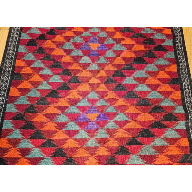 Vintage Moroccan Tribal Kilim Runner, Handwoven Wool, Geometric Pattern, 5x13 For Sale - Image 13 of 18