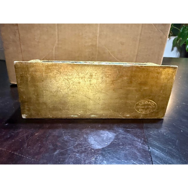 Mid 20th Century Italian Wooden Hand Painted Florentino Ink Writing Stationary Box Notes-Letters Box For Sale - Image 10 of 10