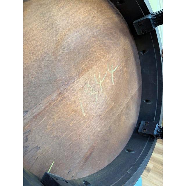 Mid-Century Regency Mahogany Drum Table With Lion Head Pulls For Sale - Image 16 of 16
