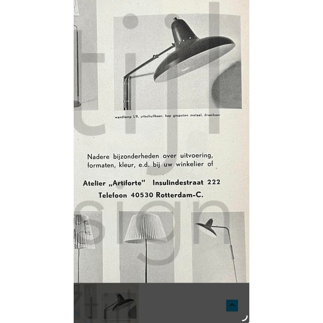 Floor Lamp by H. Fillekes for Artiforte, 1953 For Sale - Image 9 of 10