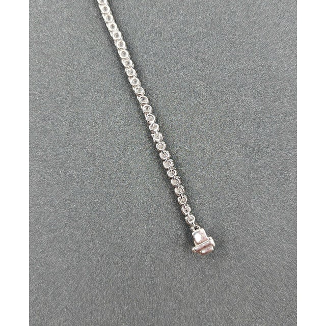 Metal 11.21 Ct 3-Prong Diamond Tennis Necklace For Sale - Image 7 of 9