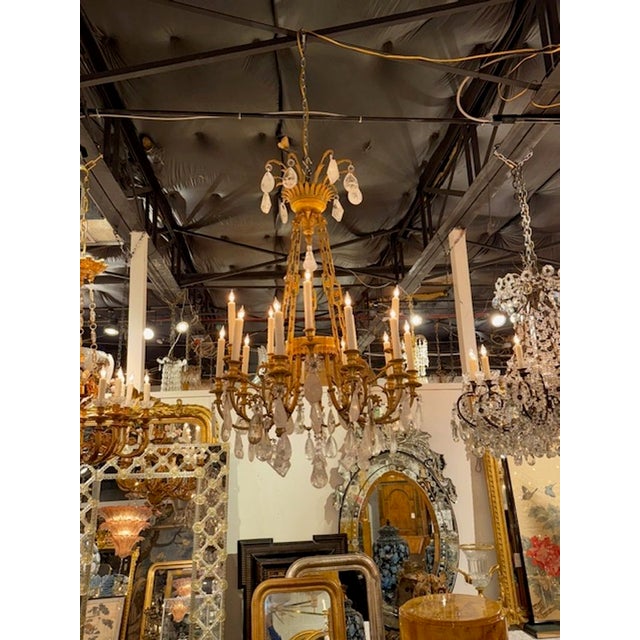 Traditional French Louis XVI Rock Crystal Chandelier For Sale - Image 3 of 10