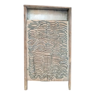 19th Century Folk Art Primitive Wood and Wire Washboard For Sale