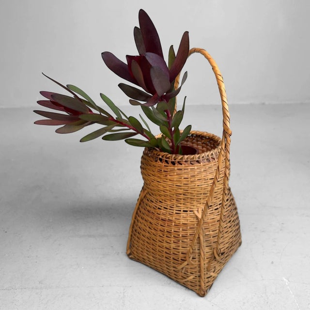 Japanese Bamboo Hanakago Ikebana Flower Basket, 1960s For Sale - Image 14 of 18