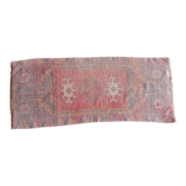 1960s Faded Small Turkish Rug 1'5" X 3'5" For Sale