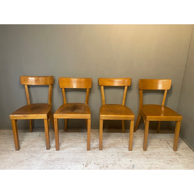 Vintage Bauhaus Chairs in Beech, 1950s, Set of 4 For Sale - Image 6 of 18