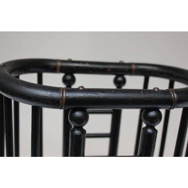 Arts and Crafts Stick and Ball Form Ebonized Umbrella Stand For Sale - Image 10 of 12