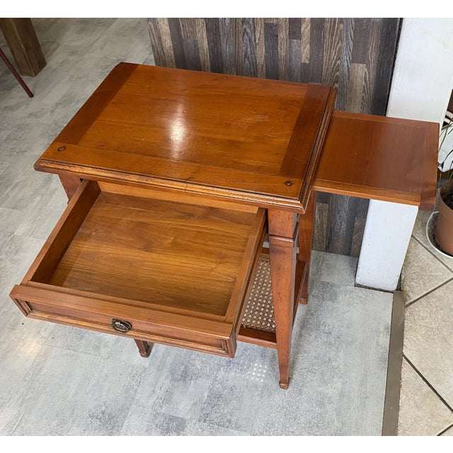 Brown Vintage Side Table in Cherry Wood, 1950 For Sale - Image 8 of 18