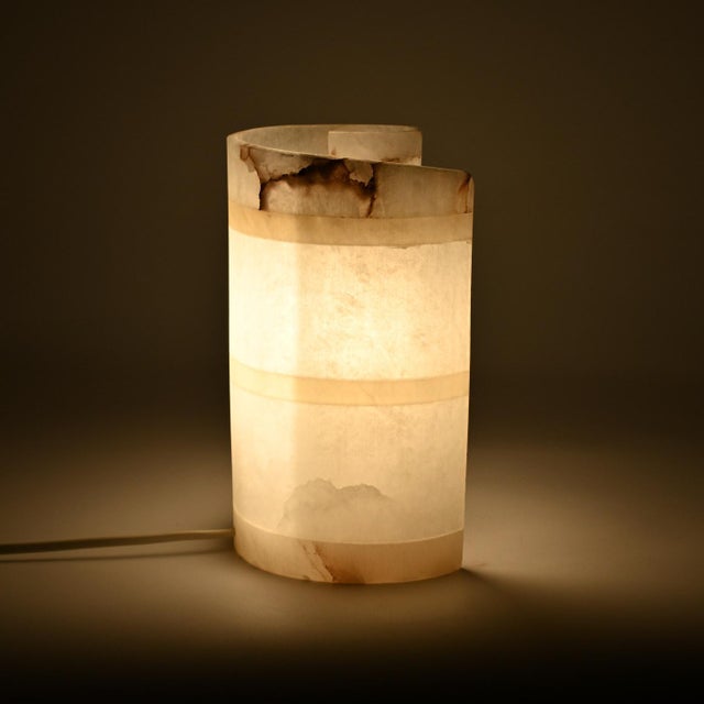 Alabaster Spiral Table Lamp, 1990s For Sale - Image 6 of 12