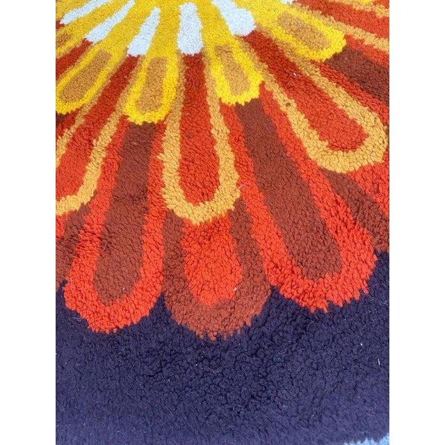 Vintage French Hand-Knotted Cogolin Round Rug, 1960s For Sale - Image 6 of 18