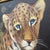 Wood Vintage Wildlife Oil Painting on Canvas "Leopard Cub" Signed Framed For Sale - Image 7 of 12