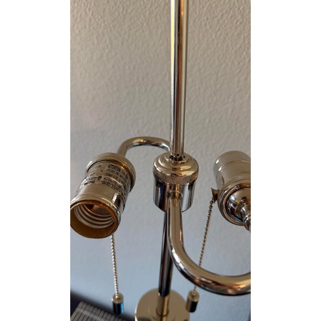 Mid-Century Modern Vintage Mid-Century Modern Blue Hand-Blown Glass Table Lamp - Murano Style For Sale - Image 3 of 8