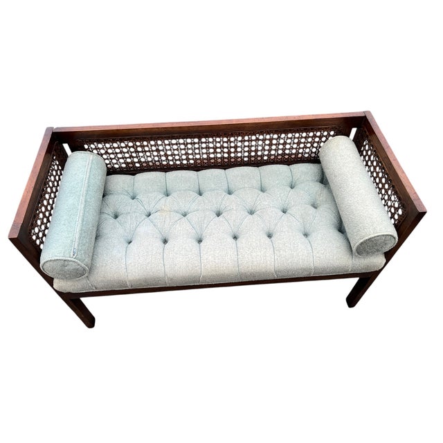 Mid Modern Cane Side Bench For Sale - Image 4 of 16