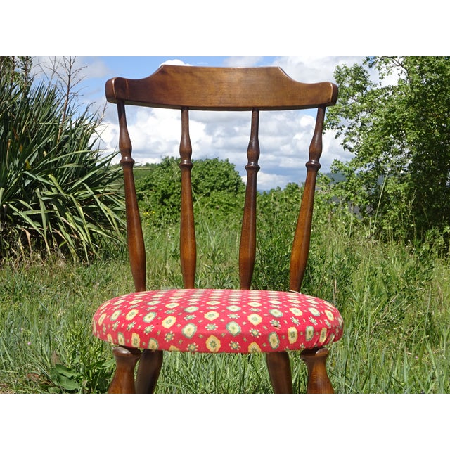 Wood and Fabric Chairs, Set of 2 For Sale - Image 15 of 18
