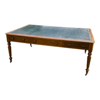 19th Century Solid Mahogany Partners Desk For Sale