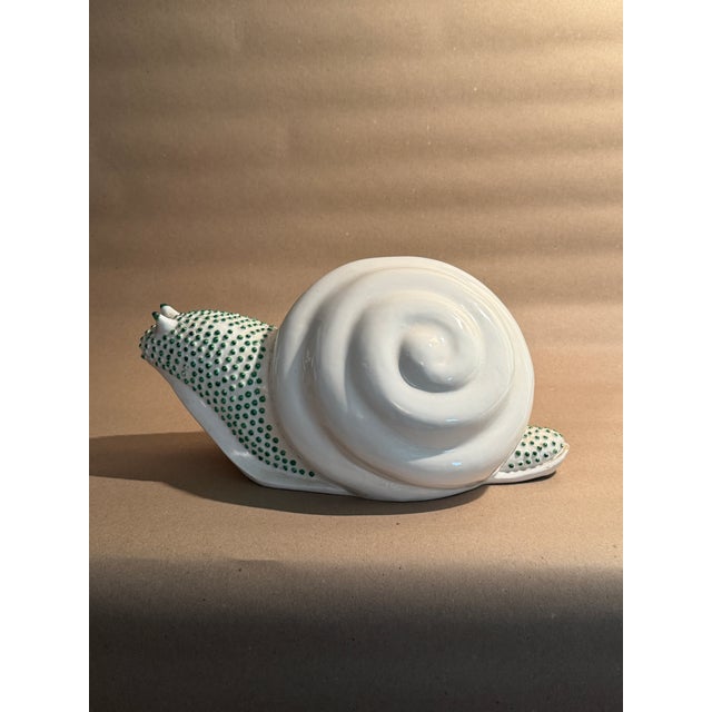 Boho Chic Vintage Jean Roger Style Hobnail Snail Planter For Sale - Image 3 of 7
