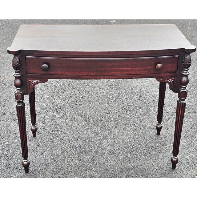 Late 19th Century Late 19th Century Victorian Carved Walnut Single Drawer Hall Table Writing Table For Sale - Image 5 of 13