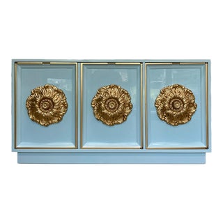 1950s James Mont Style Lacquered Medallion Buffet For Sale