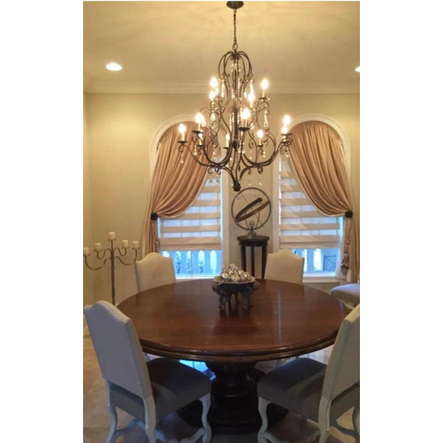 Drexel Heritage Mahogany Dining Table. Custom Gold Leafing on Edges