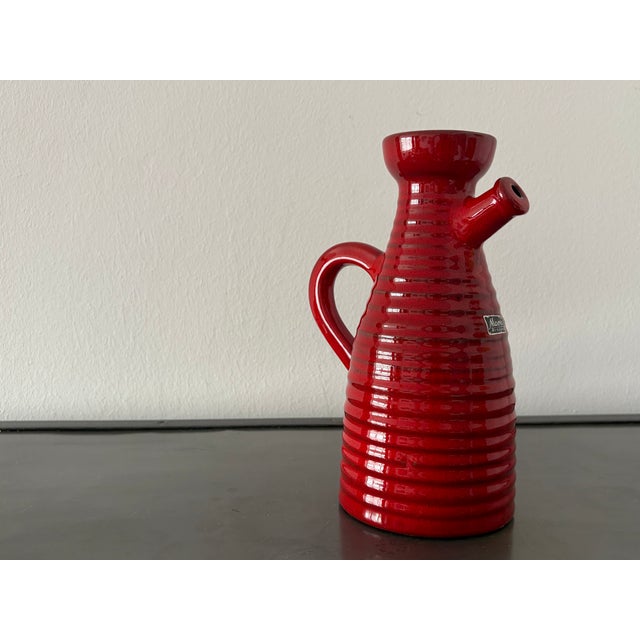 1970s Vintage Red Jug from Marei Keramik, Germany, 1970s For Sale - Image 5 of 18