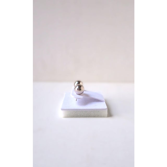 Sterling Silver Ball Earrings, in the Style of Tiffany & Co., Pair, Circa Late-20th Century For Sale - Image 12 of 14