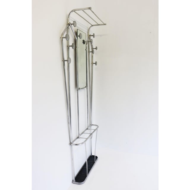 Silver Vintage Art Deco Polished Aluminum Coat Rack, 1920 For Sale - Image 8 of 11