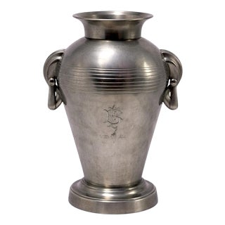Swedish Art Deco Pewter Amphora Vase from GAB, 1937 For Sale