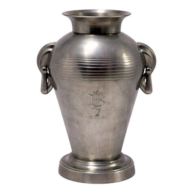 Swedish Art Deco Pewter Amphora Vase from GAB, 1937 For Sale