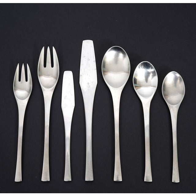 Dansk Designs 1960s Dansk Designs Stainless Steel Flatware in the Odin Design- Set of 57 For Sale - Image 4 of 10