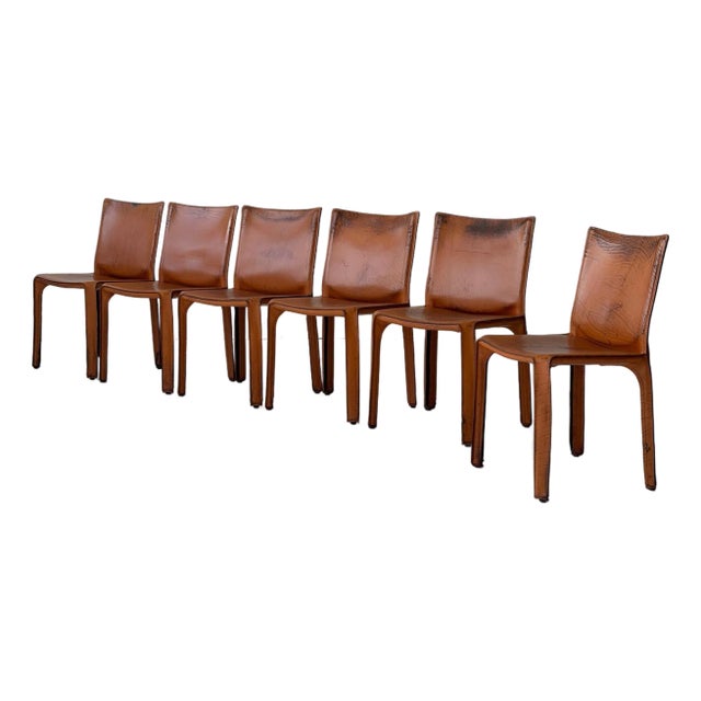 Late 20th Century Leather Cab Chairs by Mario Bellini for Cassina For Sale