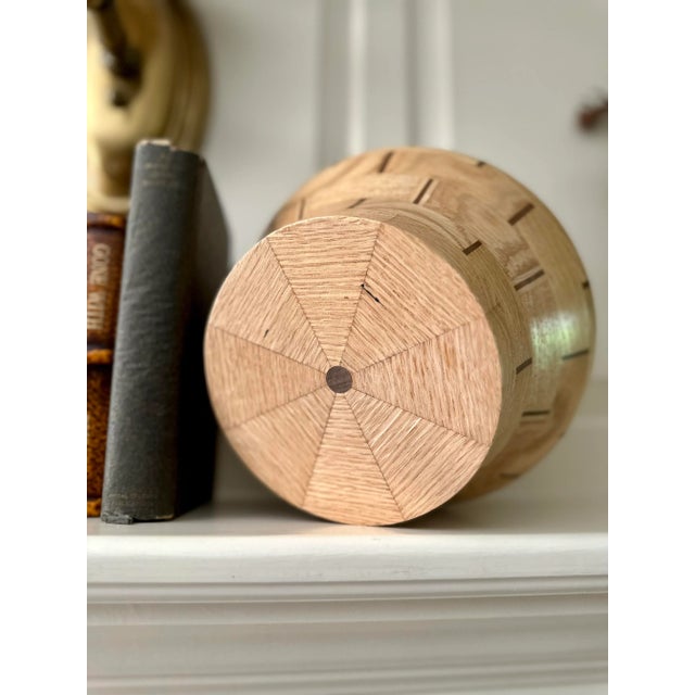 1970s Artisan Segmented Maple and Walnut Vase For Sale - Image 9 of 11