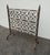 French Country Vintage French Country Black Wrought Iron Fireplace Screen W Spear Tip Finials For Sale - Image 3 of 12