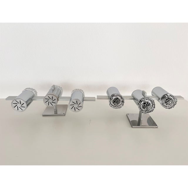 Silver Italian Mid-Century Chrome and Glass Wall Sconces attributed to Gaetano Sciolari, 1960s, Set of 2 For Sale - Image 8 of 18