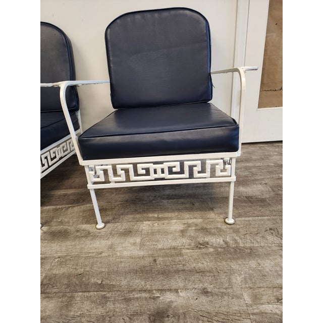 Vintage Faux Bamboo Cast Aluminum Lounge Chairs - A Pair For Sale - Image 9 of 12